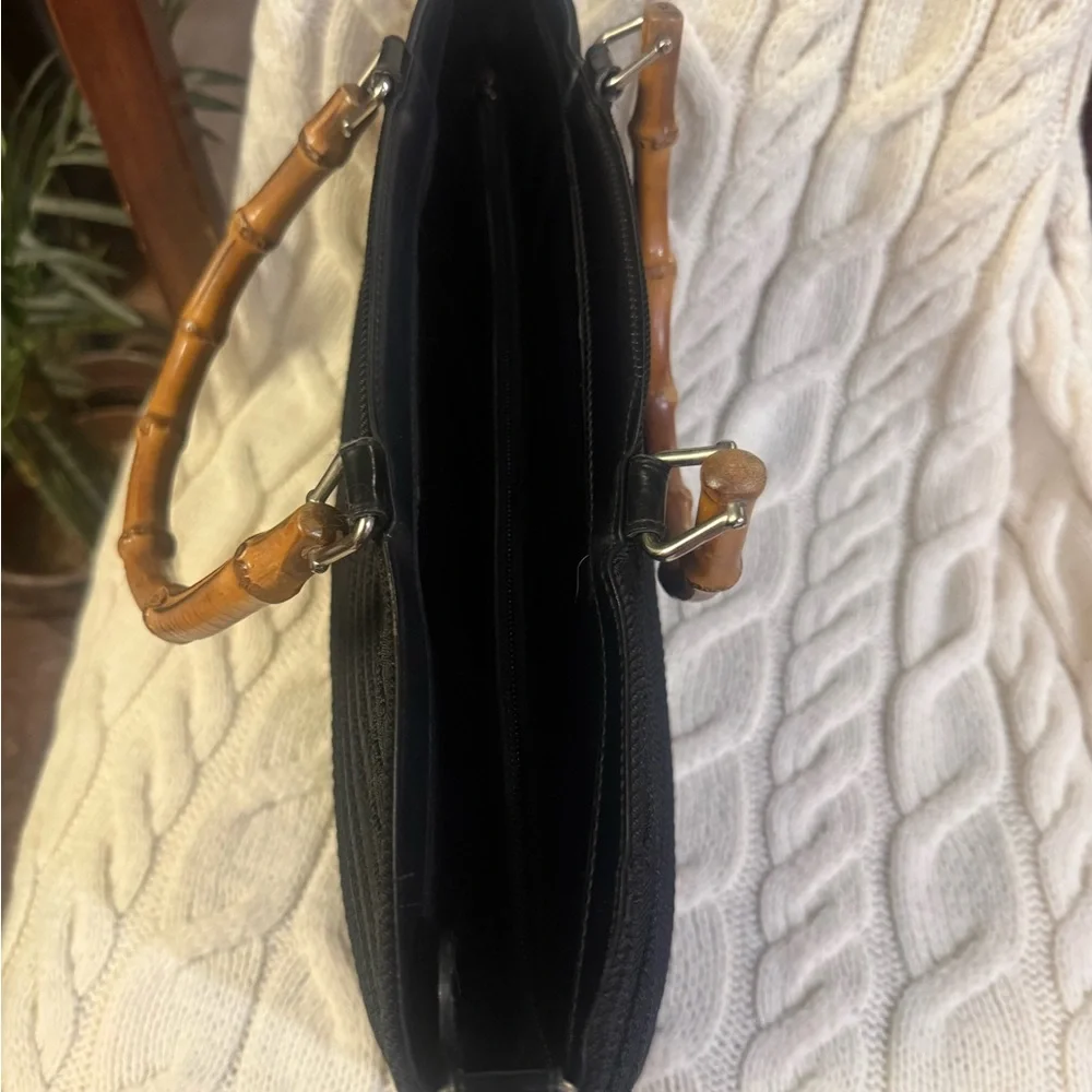 Gucci Black Shoulder Bag with Bamboo Handle with COA - Picture 6 of 11